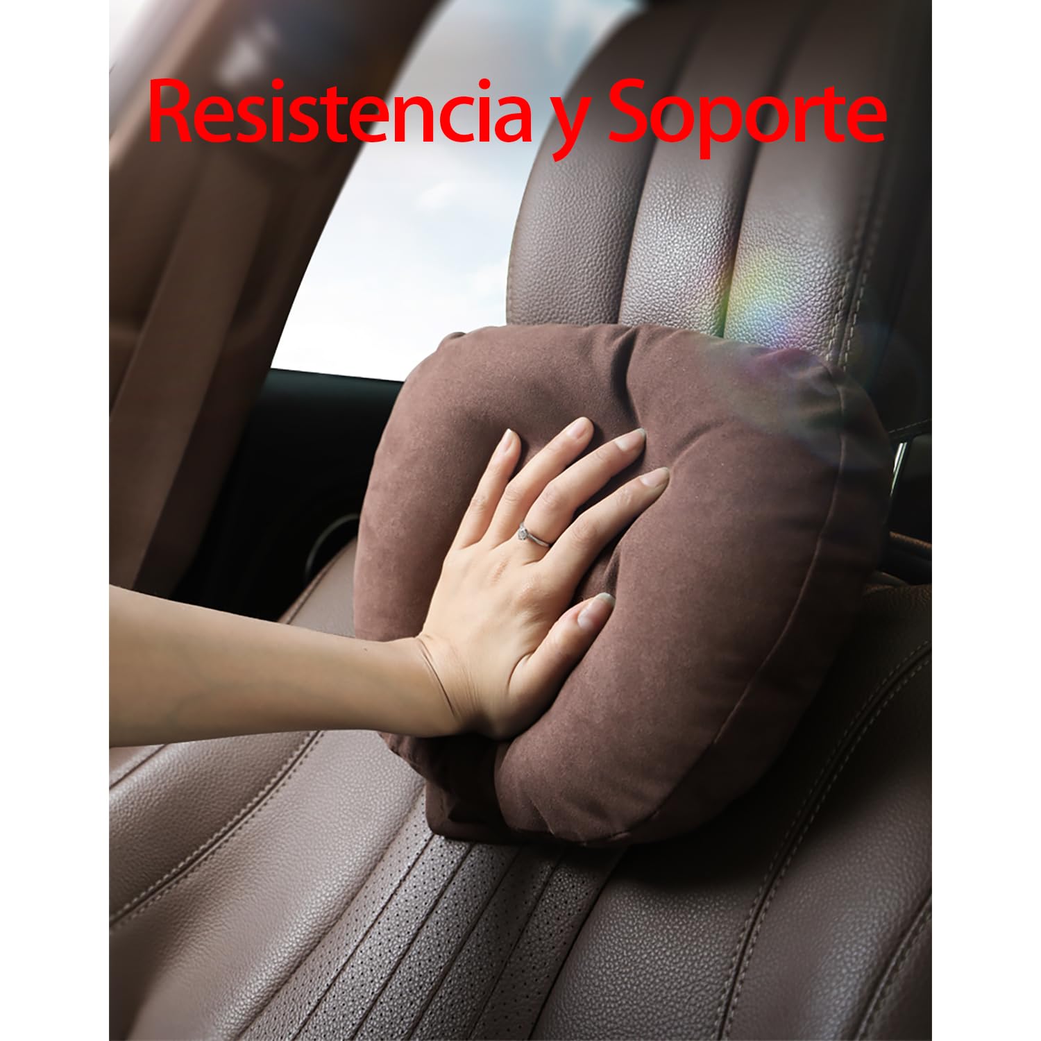 Cojin Reposacabezas Coche,Almohadilla Auto,cojín Cabeza,cojin Cervical automóvil,Gamuza de súper Fibra,poliéster Vegetal,30x19cm,Recargable y Ajustable(Blanco Marfil,Almohadilla 2ps)
