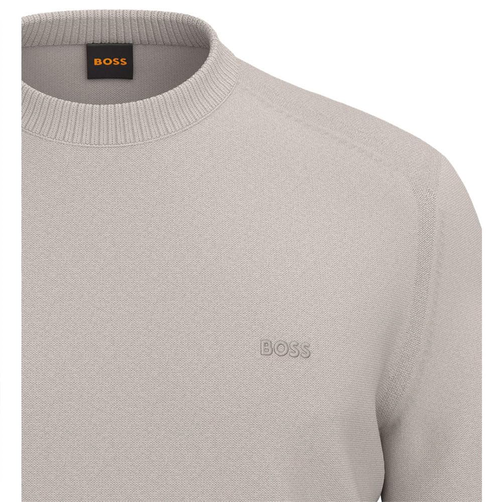 BOSS Herren Asac C Pullover aus gestrickter Baumwolle mit Logo-Stickerei
