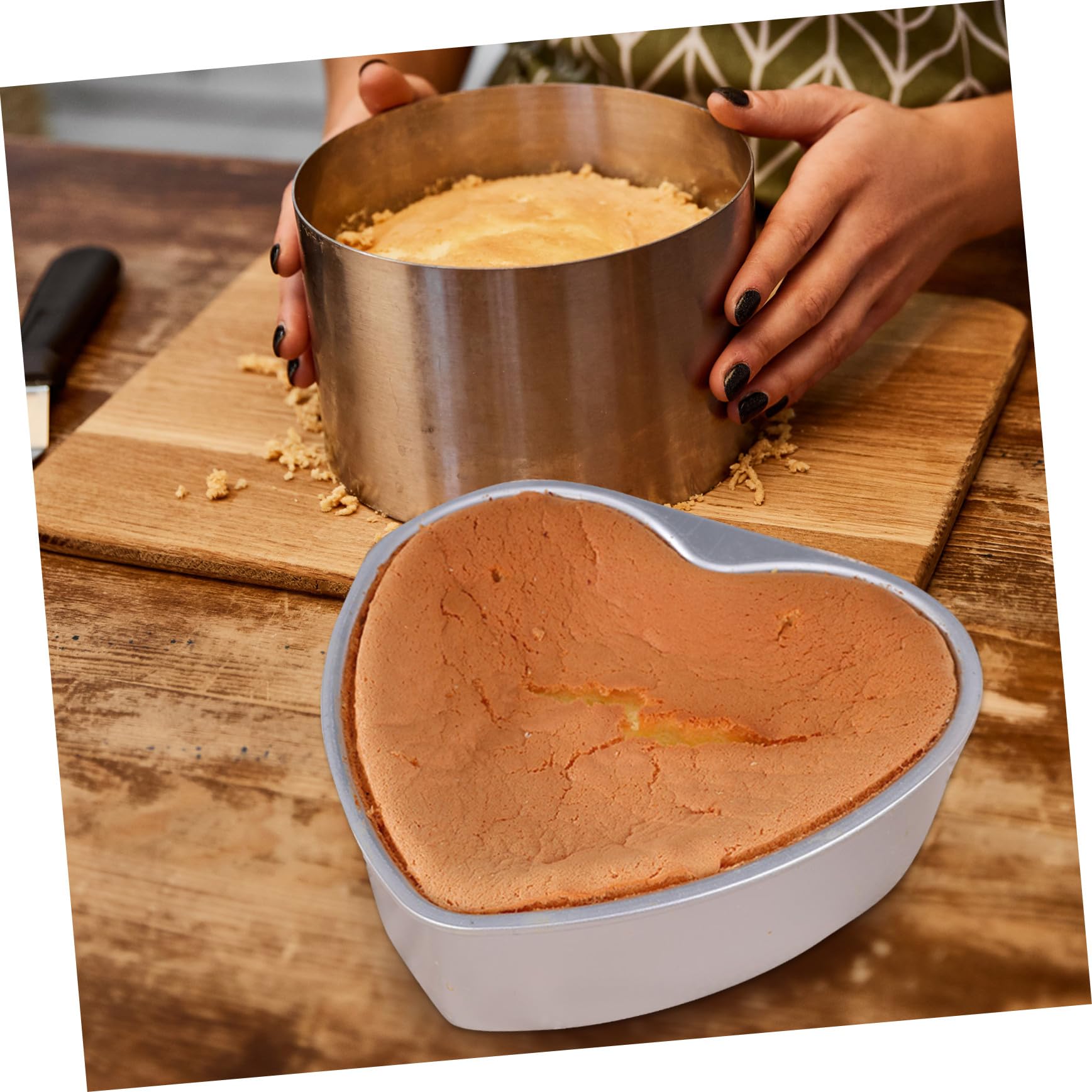 Toyvian Molde para Pastel de Bricolaje Base Desmontable de 8 Pulgadas, Antiadherente y Superficie Lisa, Adecuado para Hornear Tartas en Forma de Corazón para Cumpleaños y Celebraciones