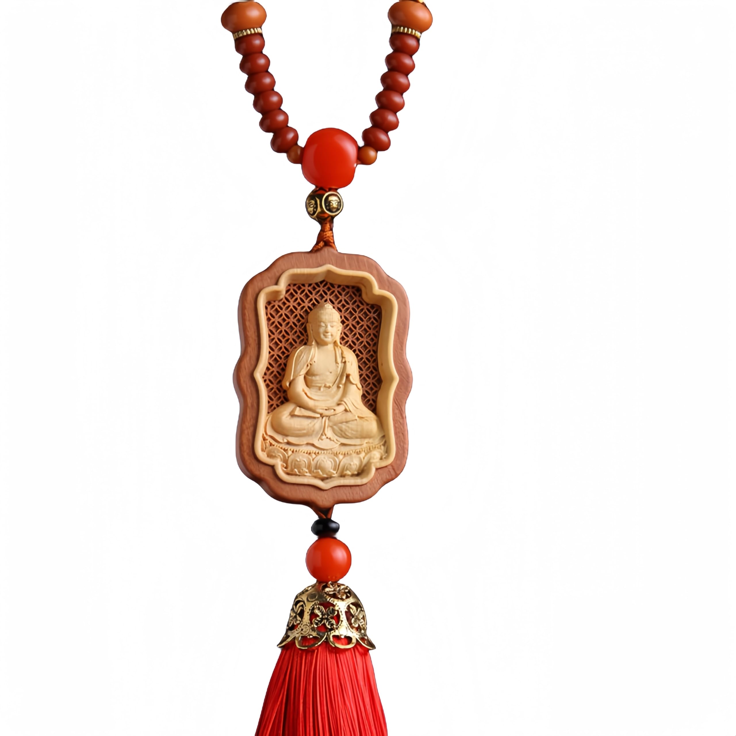 Chines Traditional Style Wood Car Hanging Ornament- Kwan-yin Bodhisattva