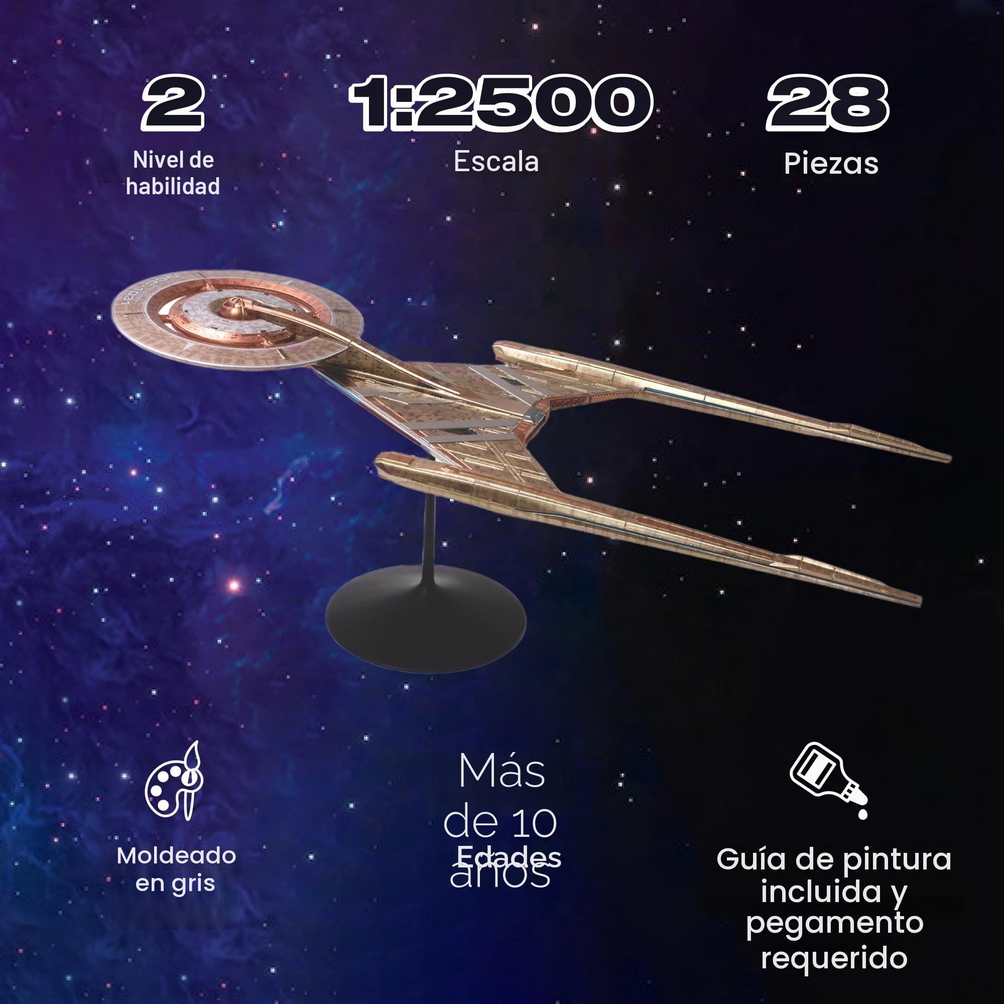 Polar Lights AMT Ertl POL961M/12 1/2500 Star Trek USS Discovery Model Kit, varios