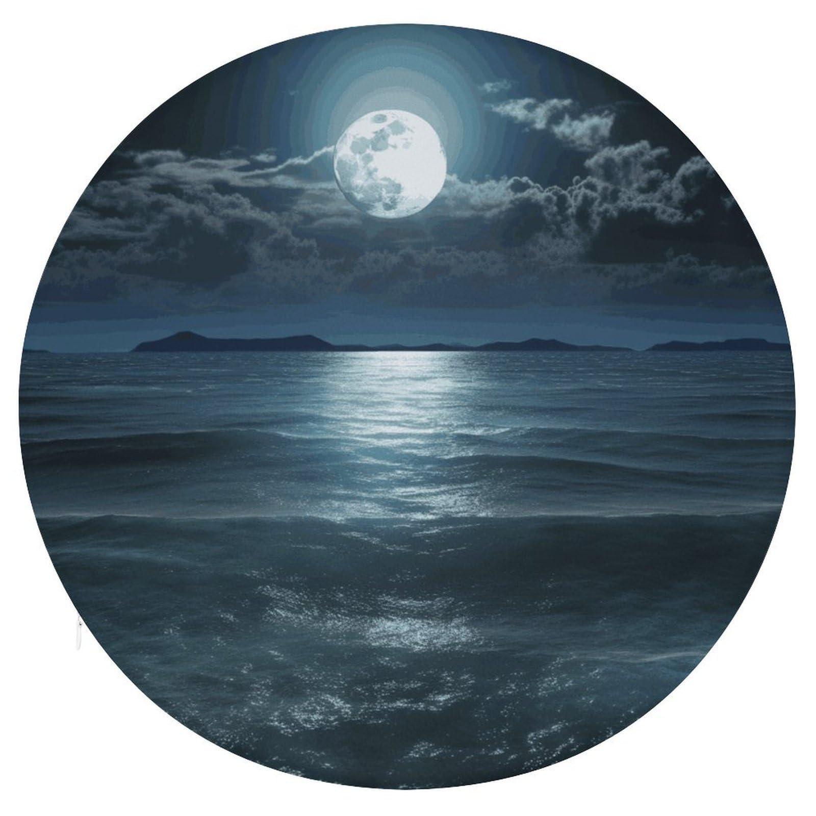 Wsoihfec Style Moon And Sea Seat Cushion Round Chair Pad
