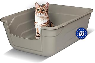 Snugsy Katzenklo mit Hohem Rand - L - Offene Katzentoilette ohne Deckel - Leicht zu Reinigen - Beige 50 x 38,5 cm product image