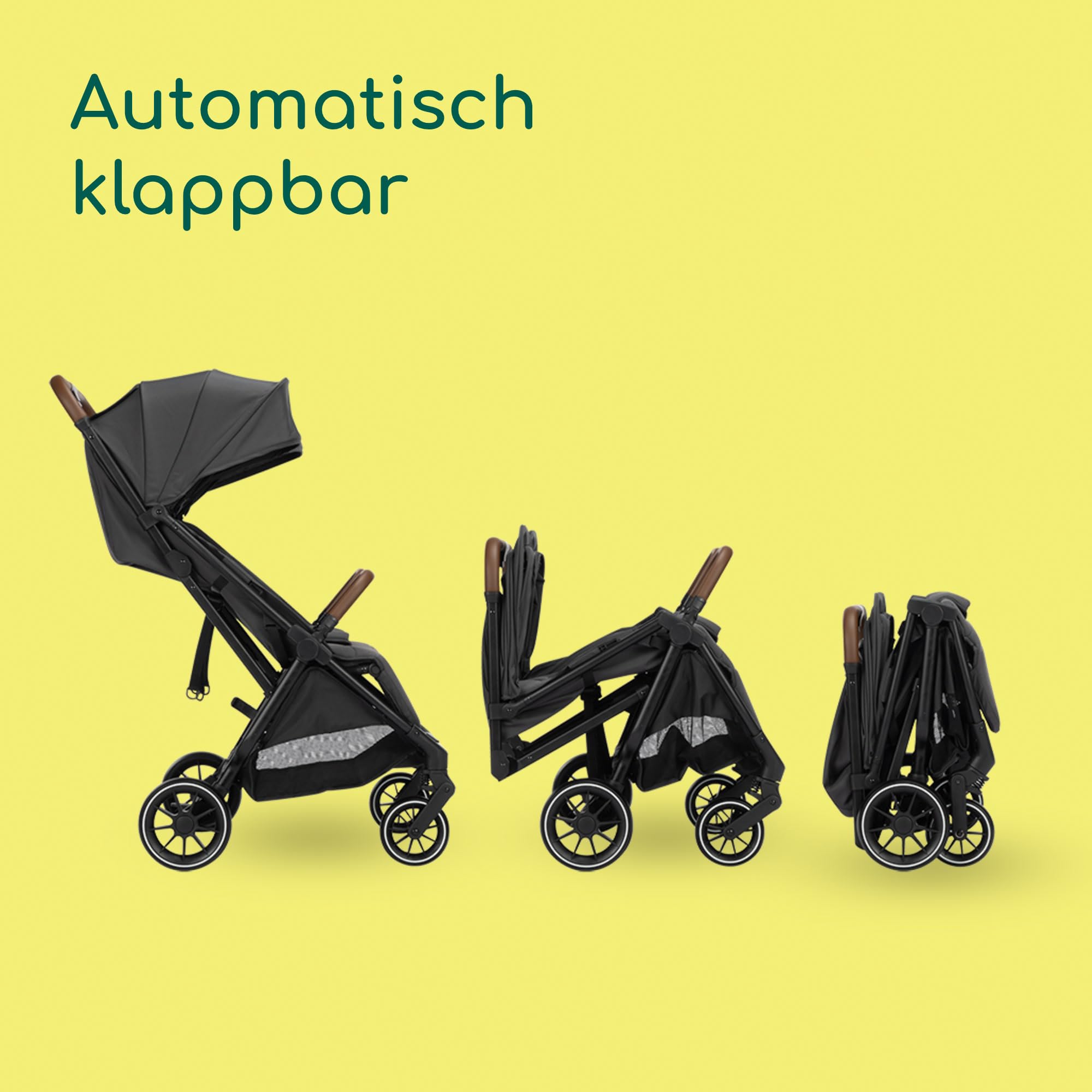 Bebeconfort Mane Duo Geschwisterwagen 0+ bis 22 kg Automatisches Klappsystem Liegeposition Drehbare Sicherheitsbügel 5-Punkt-Gurt Regenverdeck Mineral Graphite