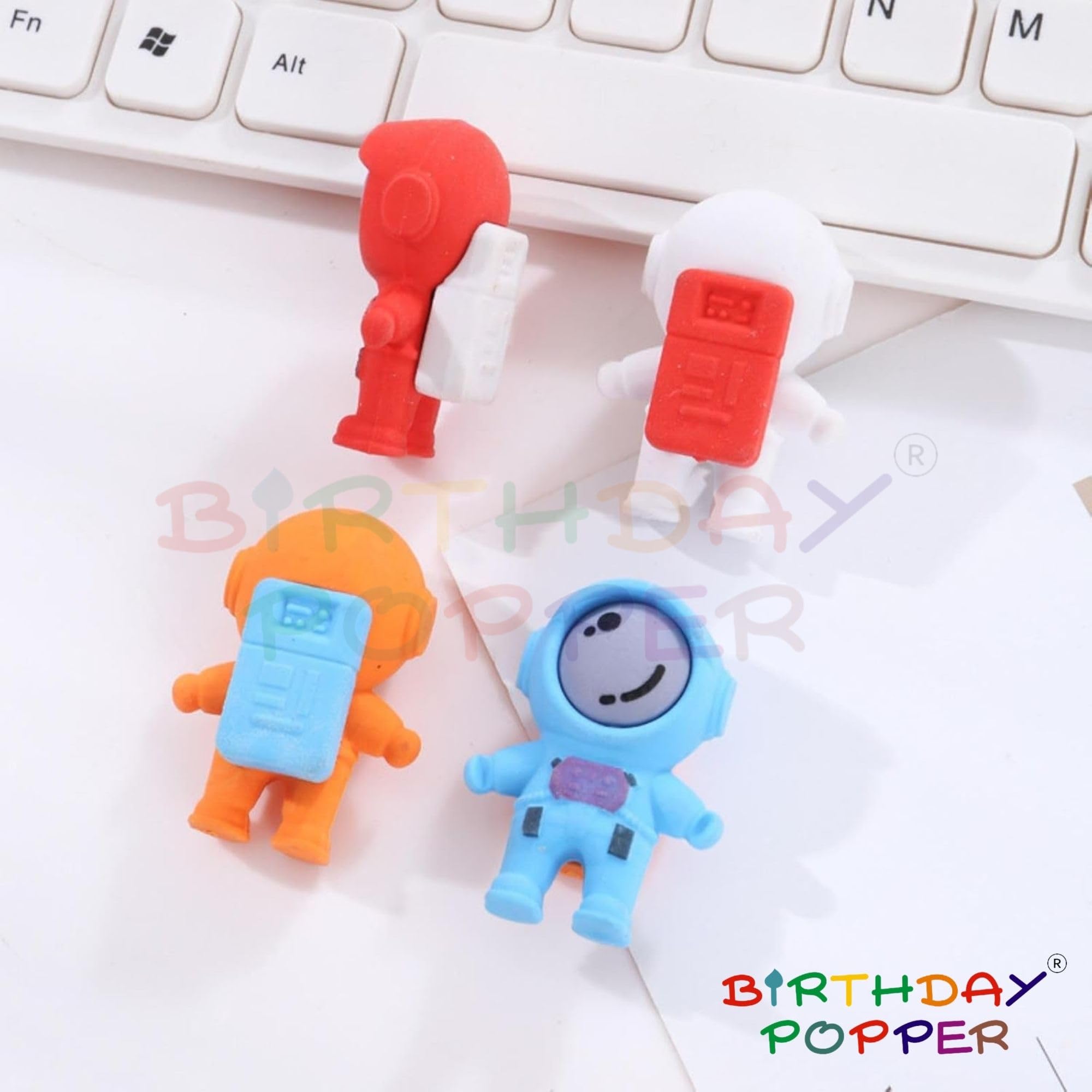Birthday Popper 36 Pcs 3D Astronaut Shaped Erasers as Birthday Return Gifts for Kids | Outer Space Take Apart Puzzle Erasers, Spaceman Pencil Erasers Classroom Rewards & School Supplies - Image 7 thumbnail
