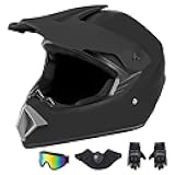 CARTMAN Adult Dirt Bike Helmets Motocross ATV Dirtbike Offroad Full Face Motorcycle Helmet, DOT Approved Matte Black and Blue