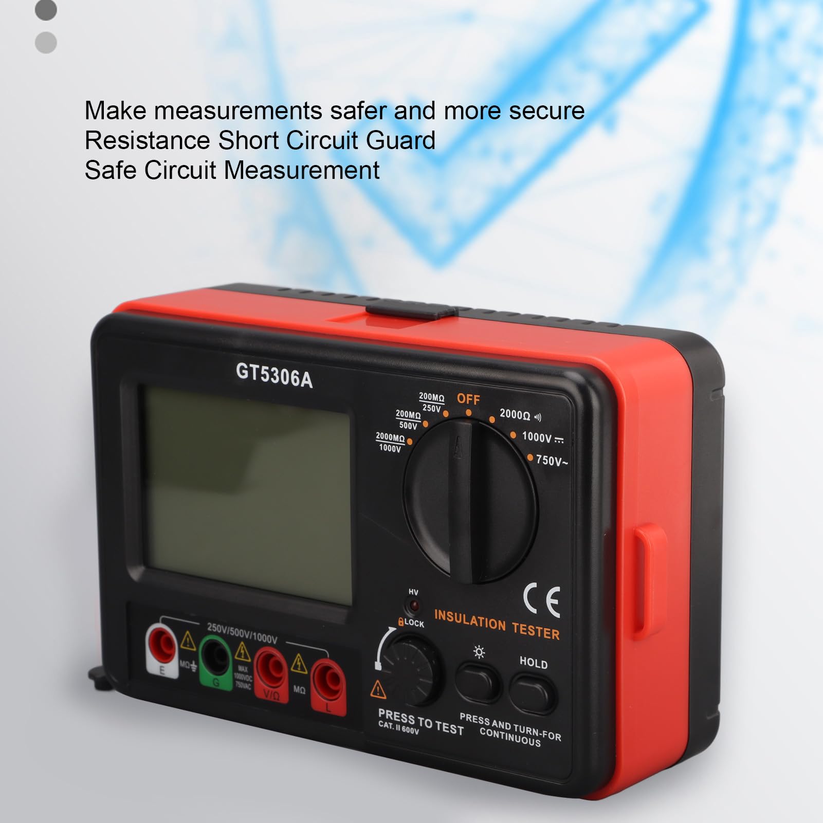 Cyfrowy Tester Rezystancji Izolacji Wyświetlacz HD 1000 V
