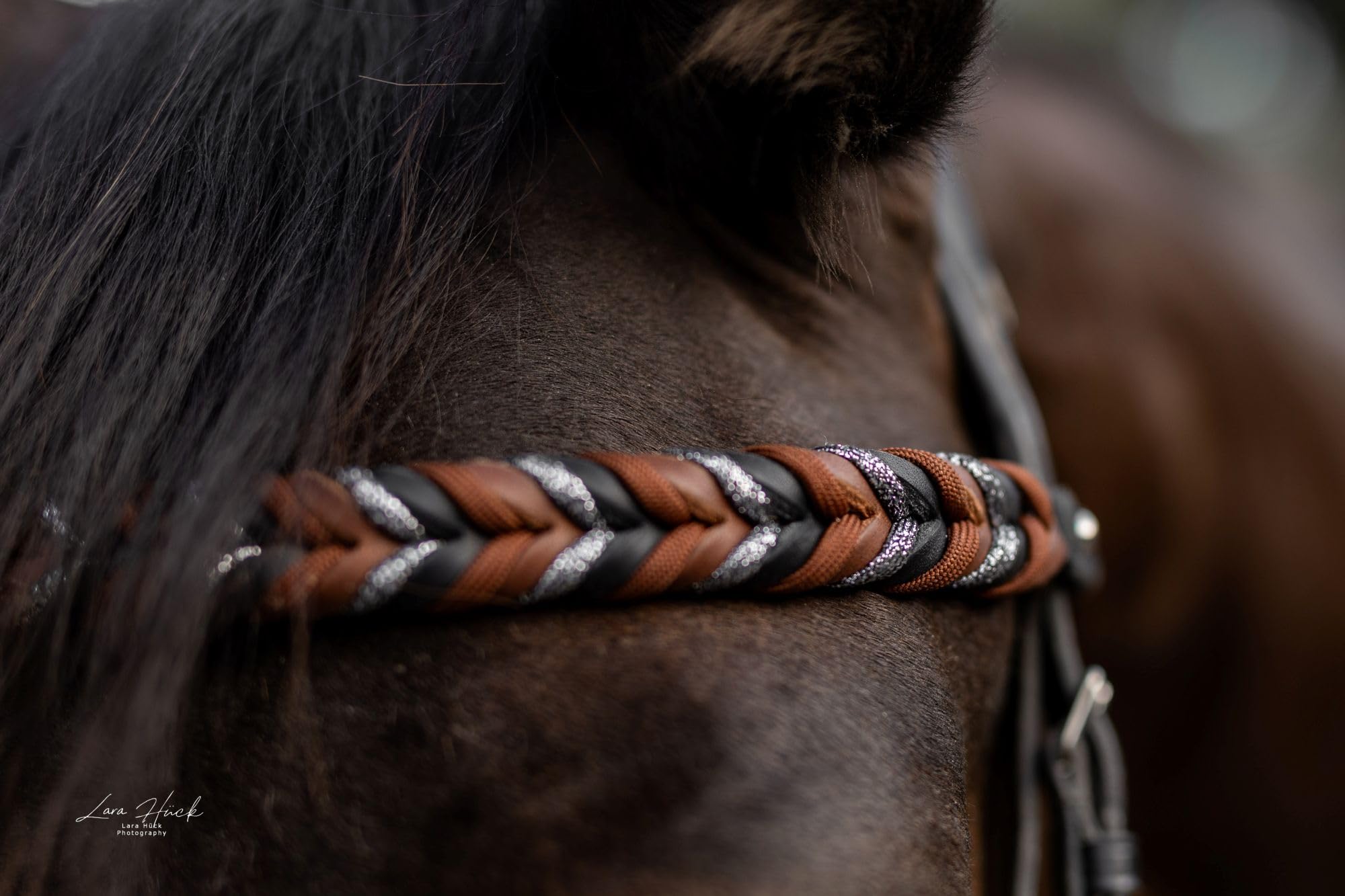 Stirnriemen Ledertraum konfigurierbar aus Fettleder & Paracord für Trense Kandare handgemacht in Deutschland Reitzubehör