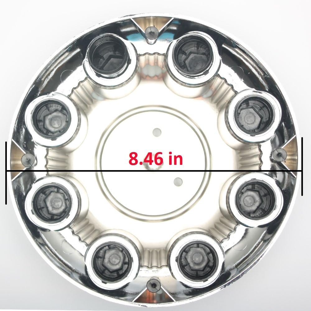 Center Caps for Chevy & GMC 8 Lug Nuts, 4pc Set of Chrome Auto Hub Covers, OEM Genuine Factory Aftermarket Replacement, Easy Bolt On - Fits 16"/17" Inch Alloy Aluminum Wheel Rims