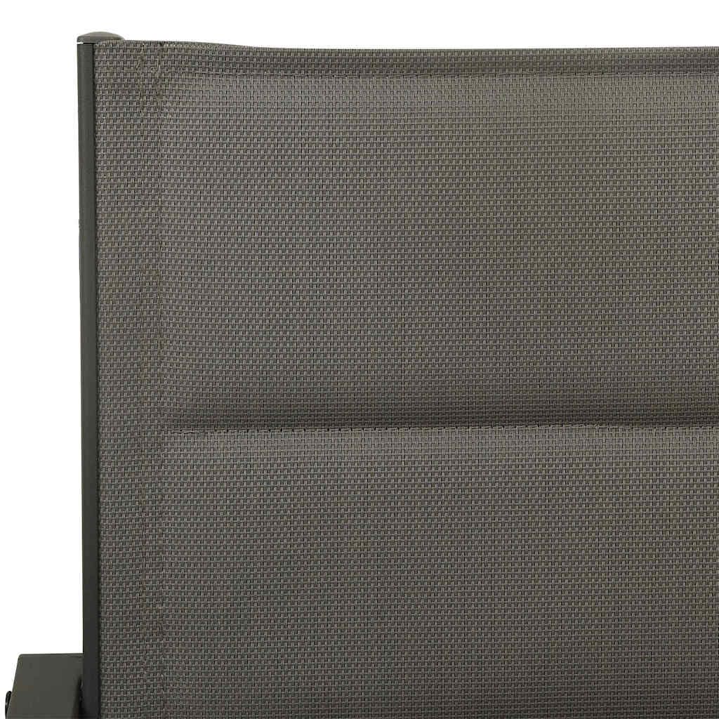 Set di 2 sedie da giardino impilabili in textilene, acciaio grigio