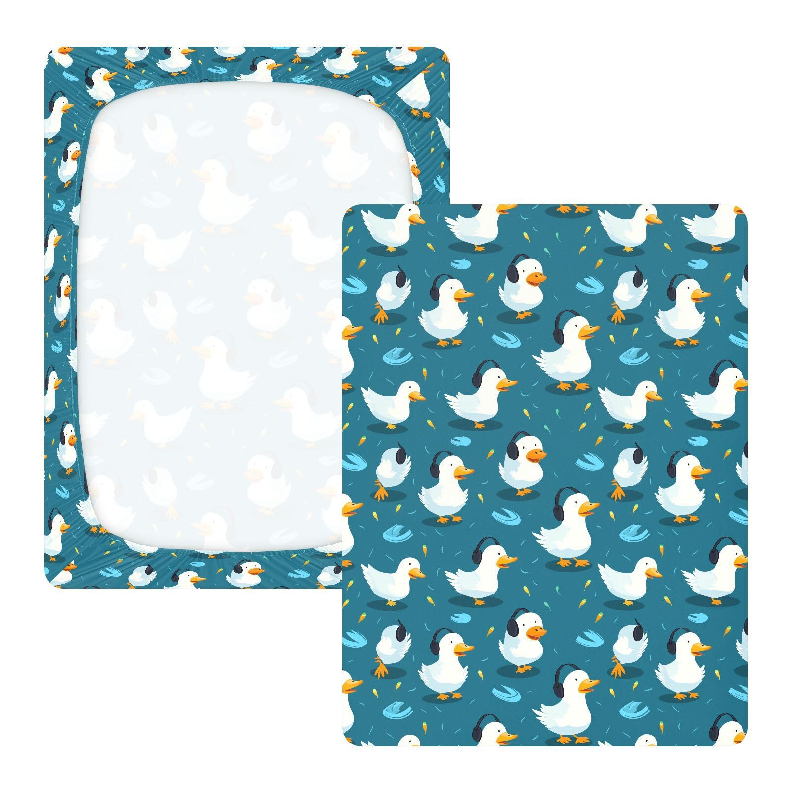 Listen Music Drap-housse pour berceau de bébé Motif canard 71,1 x 132,1 cm