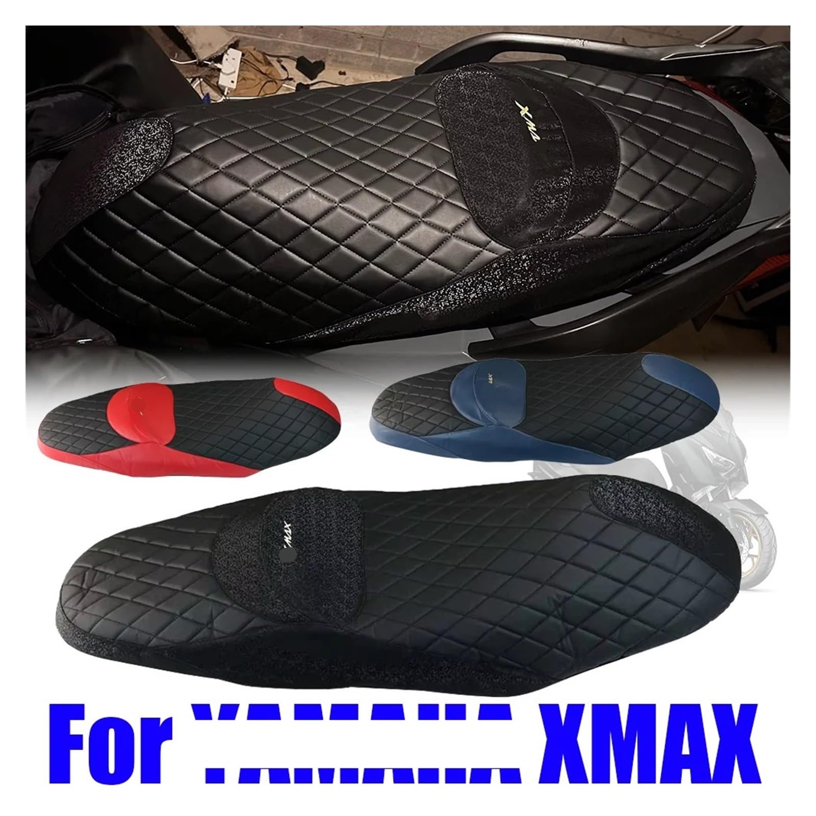 Funda De Asiento De Malla Y Cuero PU Para Yamaha Xmax 125 (2017-2024) – Fresca, Antideslizante Y Fácil De Poner
