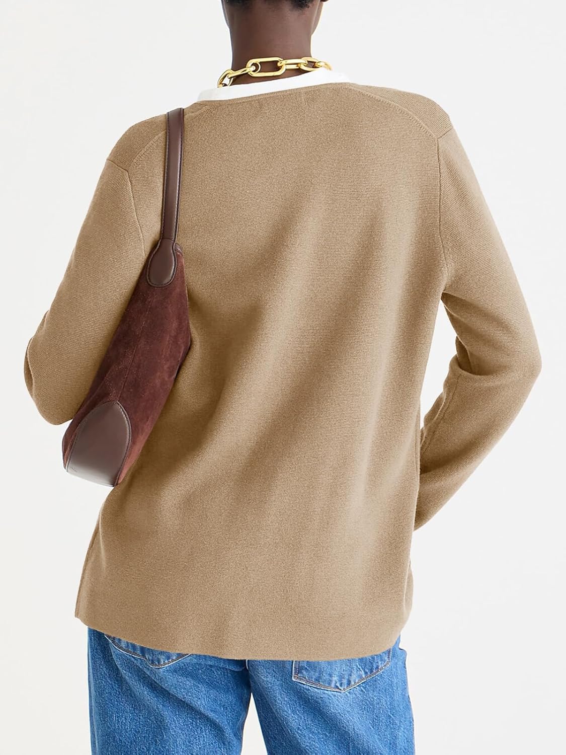 Saodimallsu Womens V Neck Cardigan Button Loose Knit Sweater Blazer Open Front Elegant Cardigans with Pockets - Image 5