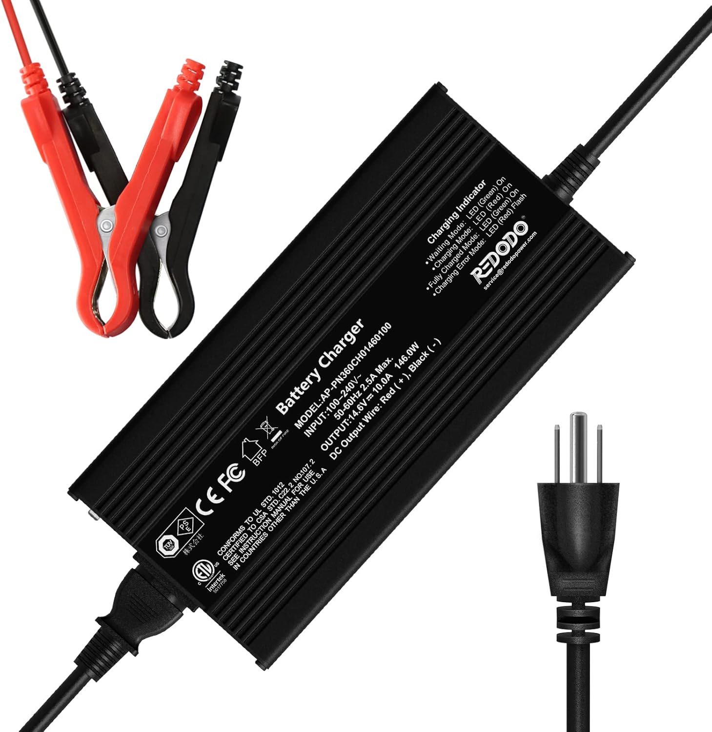 Buy Redodo 14.6V 10A Lifepo4 Battery Charger for Lithium Iron Phosphate