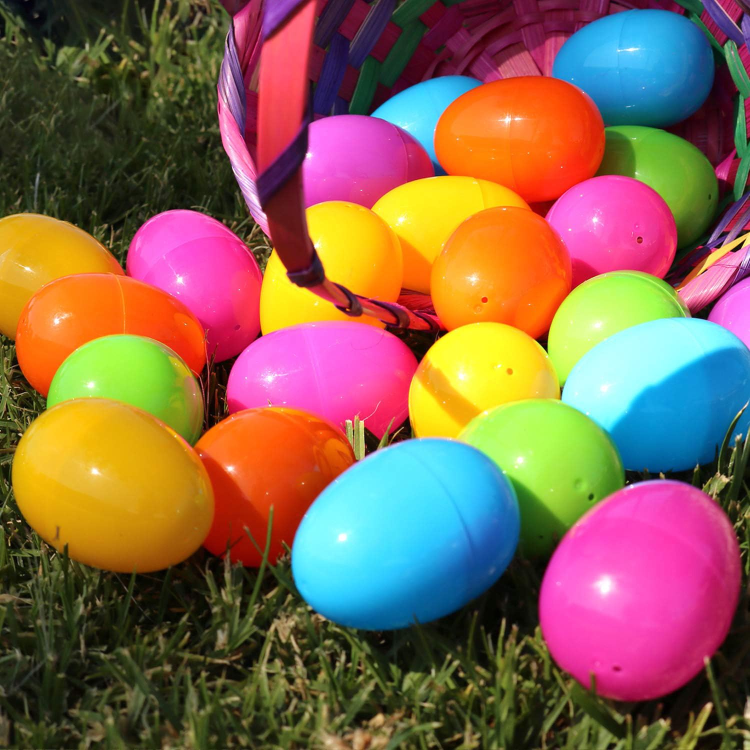 KEELYY 24 PCS Uova di Pasqua da Riempire, 8cm Uova di Plastica Apribili, Guscio Uovo di Pasqua, per Pasqua Regali di Caccia e Caramelle per Bambini