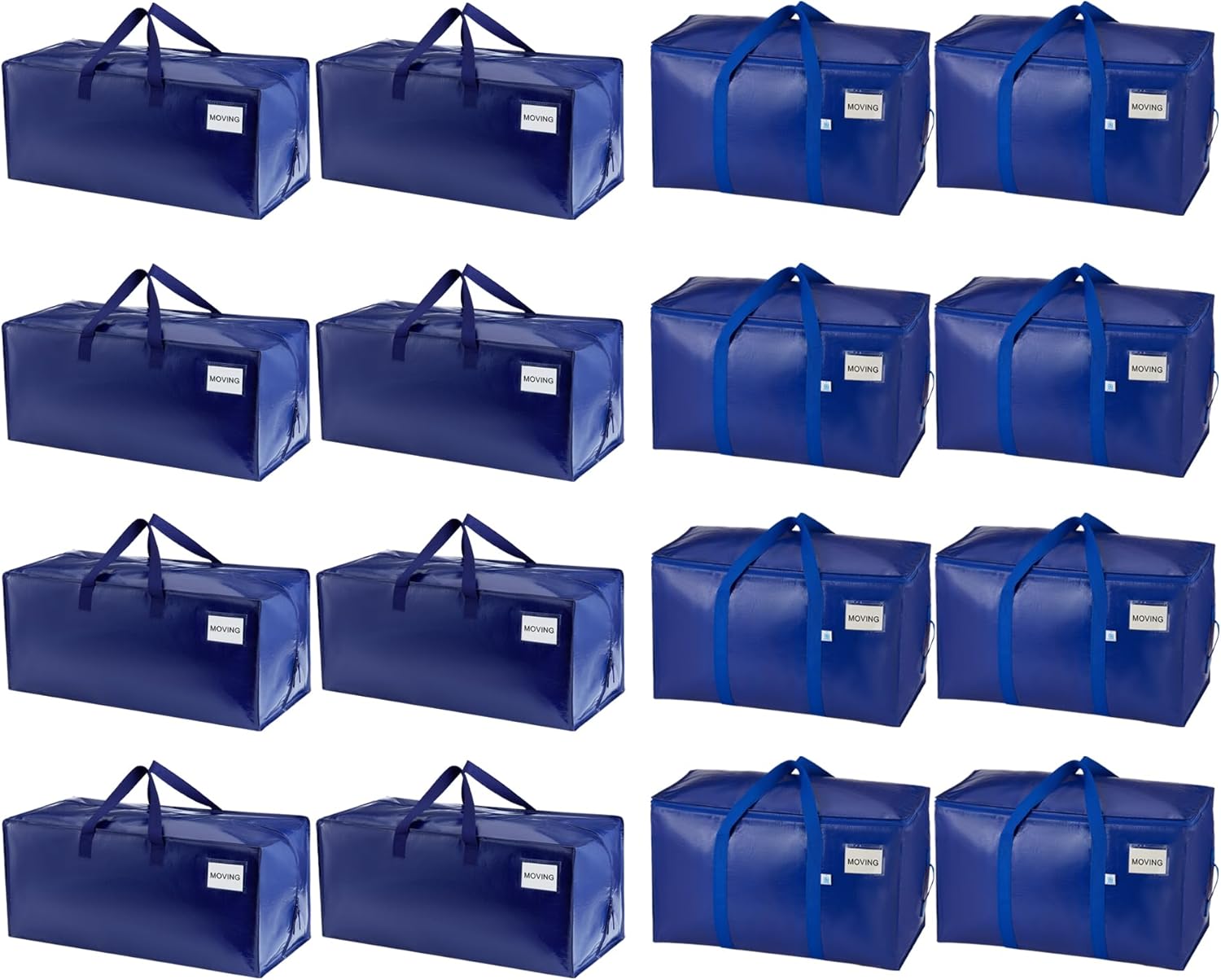 VENO 16 Pack Moving and Storage Bags (8 Pack Moving Bags with Backpack Straps, 8 Pack Upgraded Wide Open Storage Bags)