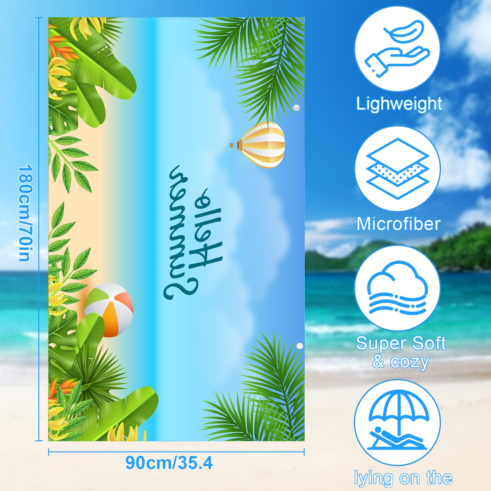 Accessoire Plage été Serviette De Plage Holy Aperoli - 140 X 70 Cm - Anti- Sable - Séchage Rapide - Design Humoristique Serviette Aperol Spritz