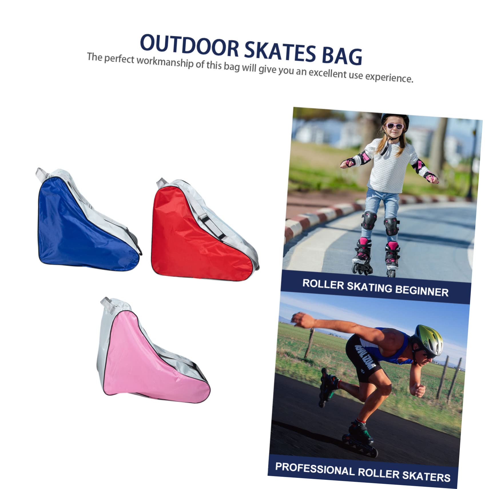 BESPORTBLE Borsa per Pattini 3 Pezzi in Poliestere per Uso Outdoor | Formato Portatile, Look Semplice e Moderno, Custodia per Pattini a Rotelle e Ghiaccio