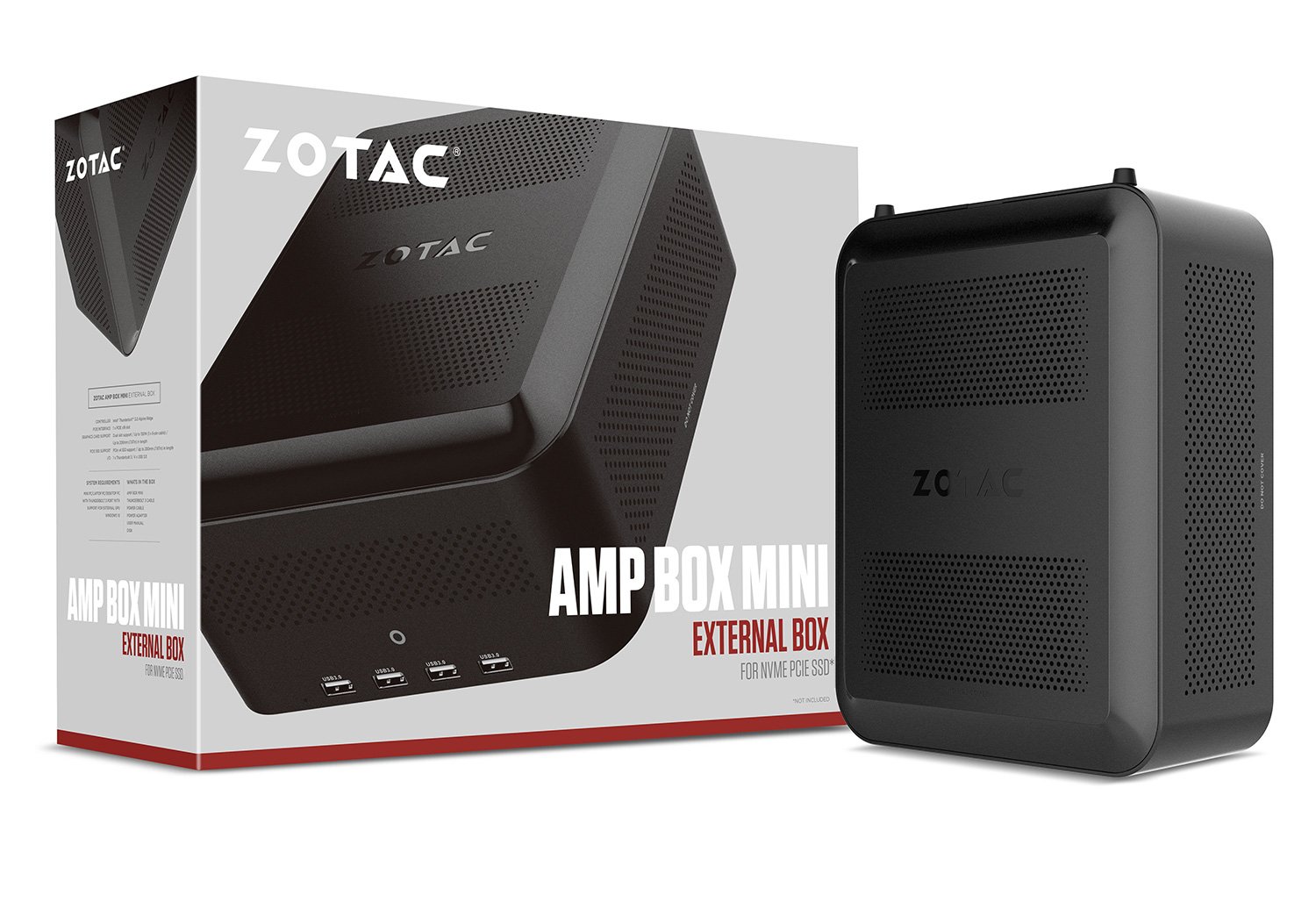 ZOTAC AMP Box Mini PCIe to Thunderbolt 3 Compact External Enclosure (ZT-TBT3M-180-BB-US)