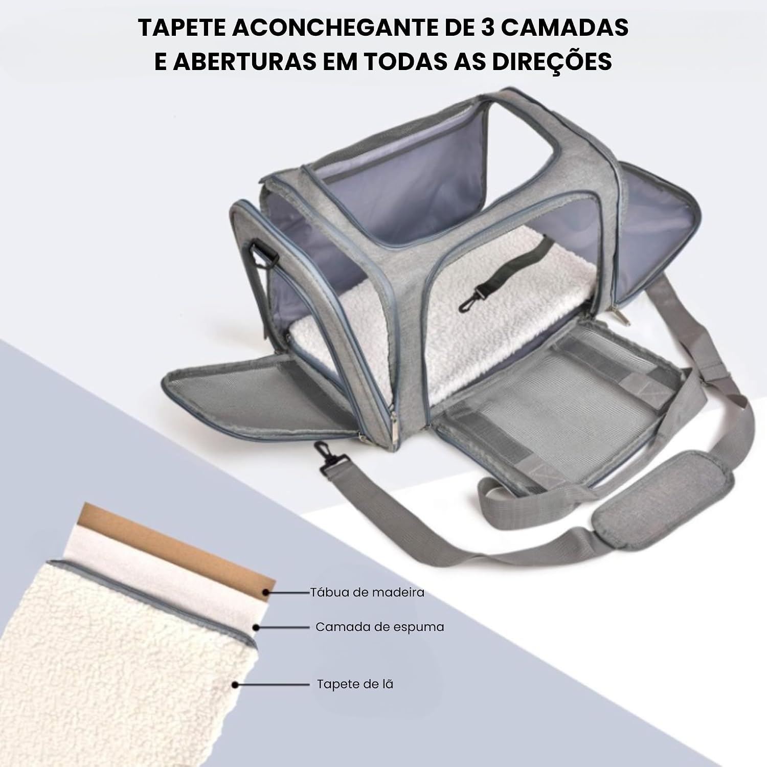 Bolsa Pet Transporte 40x25x25 8 kg Dobrável Lados Ventilados Cães Gatos Pequeno Médio Porte Impermeável Alças Reforçadas Tela Respirável Viagem Avião Carro Confortável Compacta e de Alta Durabilidade Bolsa Pet Transporte 40x25x25 8 kg Dobrável Lados Ventilados Cães Gatos Pequeno Médio Porte Impermeável Alças Reforçadas Tela Respirável Viagem Avião Carro Confortável Compacta e de Alta Durabilidade