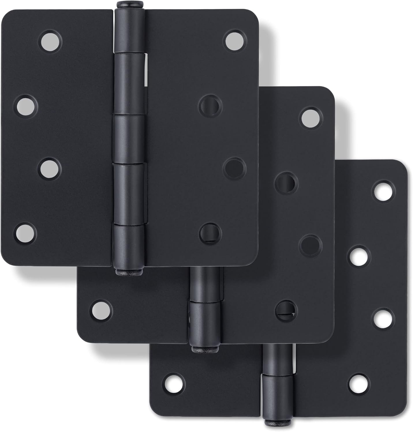 Miseno MDH4013BK Miseno MDH4013 4 x 4 Plain Bearing 1/4 Radius Corner Door Hinge - Pack of 3