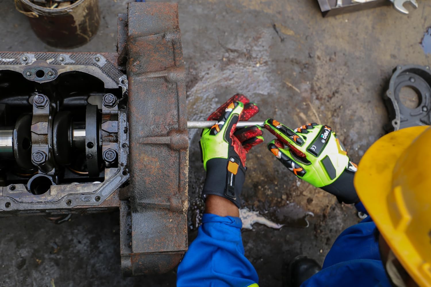 XPRO® Stingray Impact & Cut Resistant Gloves | Heavy-Duty Waterproof Hi-Vis | Firefighting, Oil & Gas, Construction (XS-3XL)