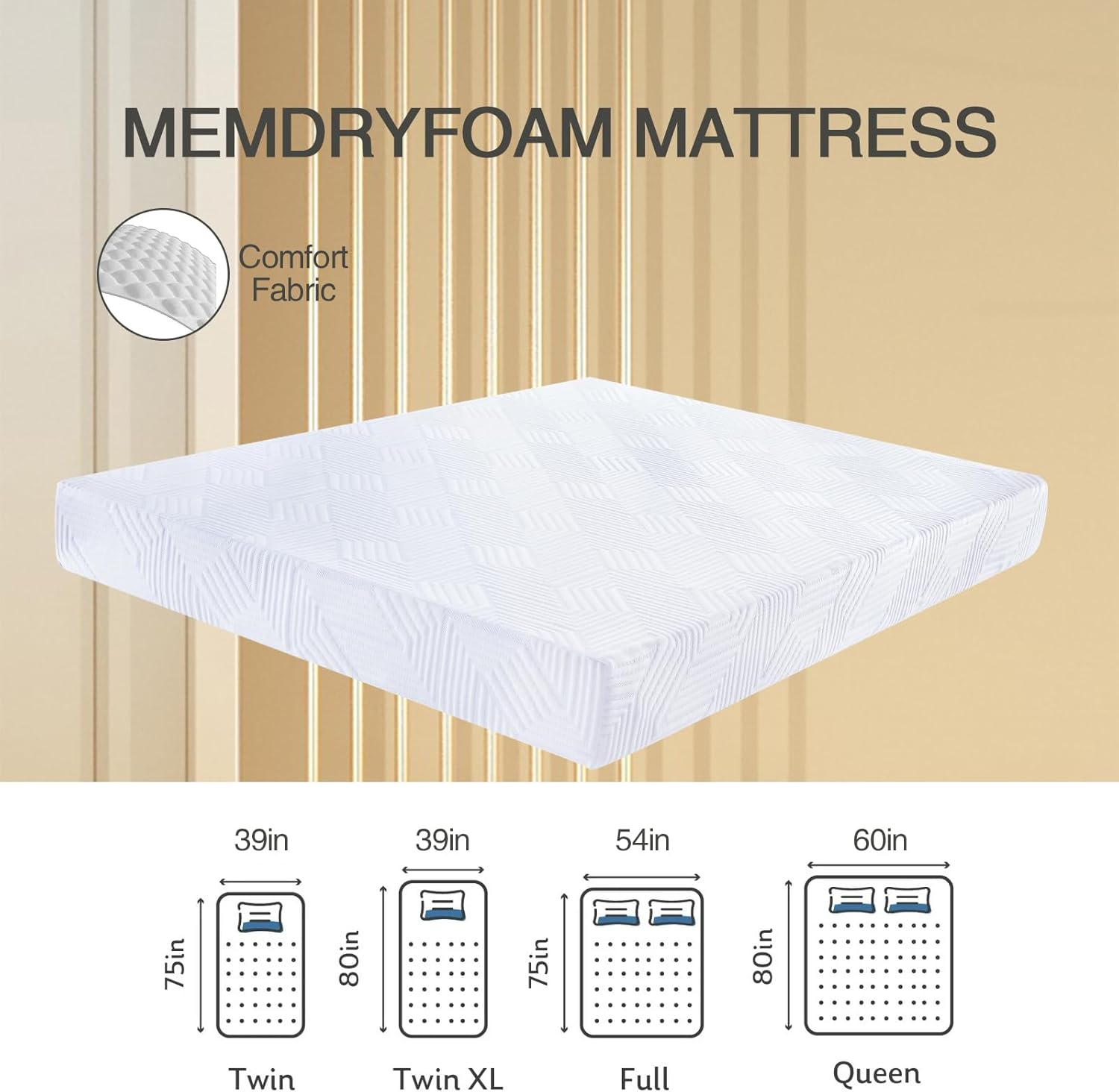 6 Inch Full Memory Foam Mattress,Cooling Gel Full Size Mattress in a Box,Medium Firm Mattresses for Pressure Relief,Double Mattress,CertiPUR-US Certified