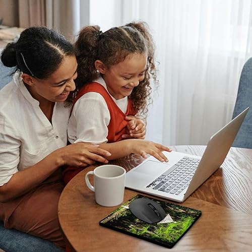 Miniatura 2 de 3dRose Alfombrilla de mouse de 8 x 8 x 0.25 pulgadas (un comedero victoriano influenciado para pájaros es un bonito punto focal de jardín en Edisto