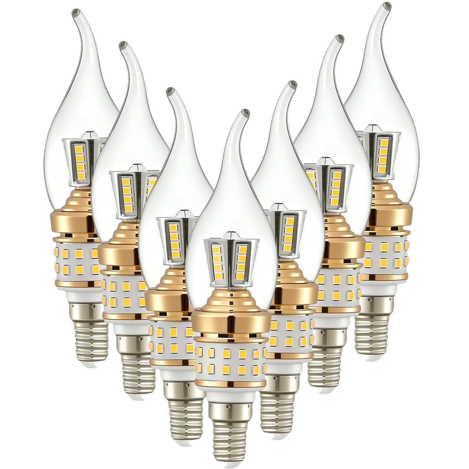 Confezione da 7 Lampadine a LED a Doppia Fila, a Forma di Ombrello, Attacco a Vite Piccolo E14 da 10W, Luce Bianca 6000K(Warm White,7pack)