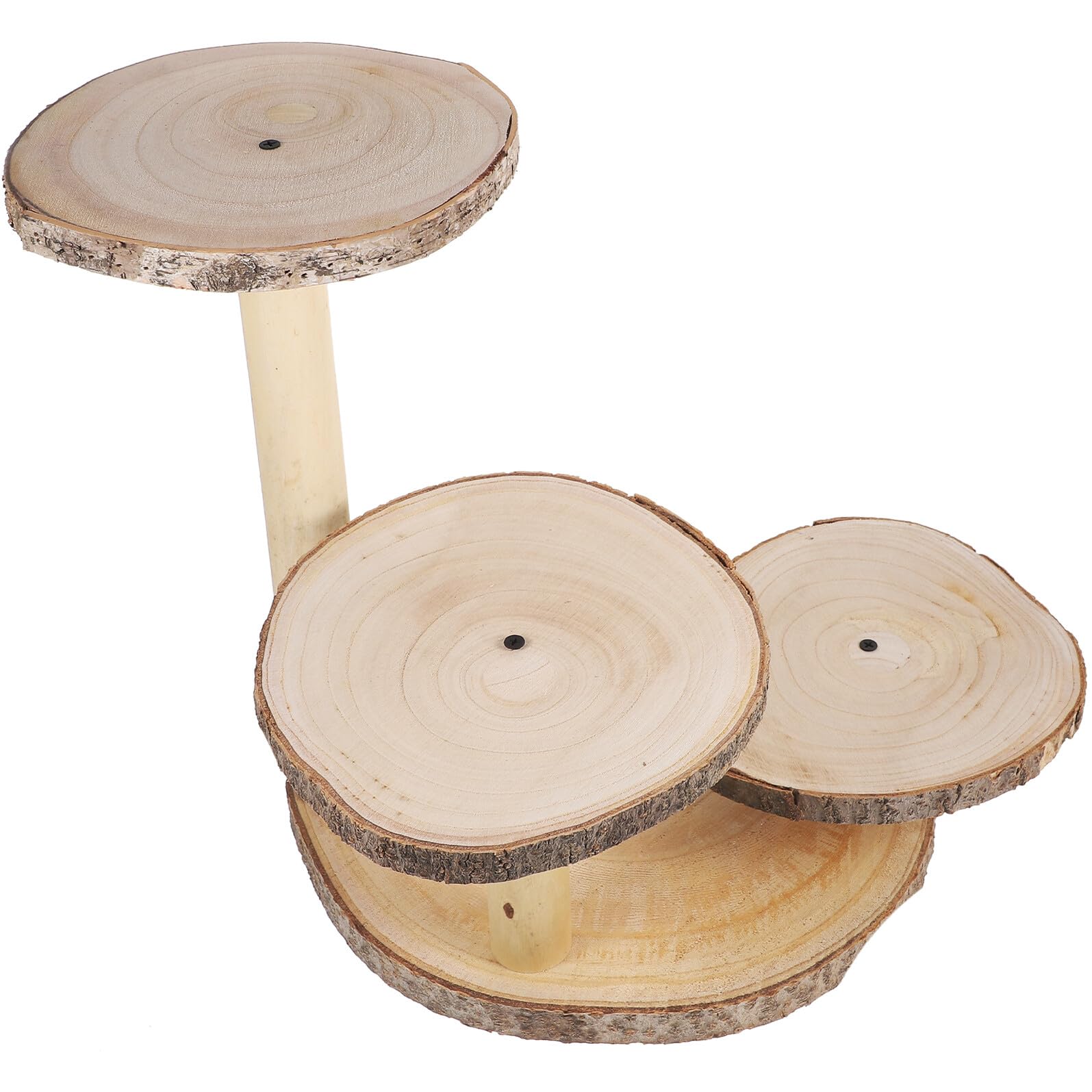 Soporte de Pastel de Madera de 3 Niveles Altura Ajustable (5-15-30 Cm), Expositor Multifunción para Cupcakes y Postres, Bandeja Decorativa para Reuniones y Eventos, Adecuado