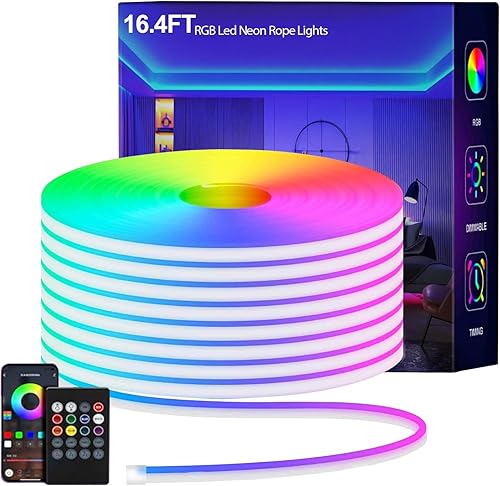 Tira de luces LED de neón, tira de luz de neón RGB, tira LED flexible e impermeable, luces de neón de silicona para decoración de cocina,