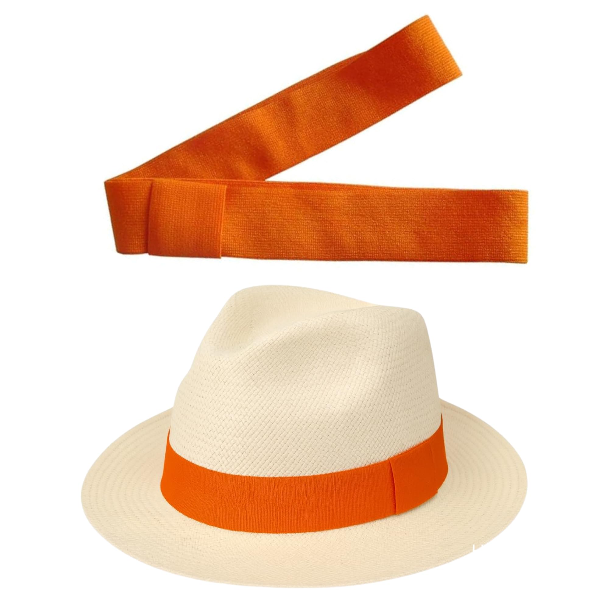 Gamboa Hatbands para chapéu panamá laranja, Laranja, G | Amazon.com.br