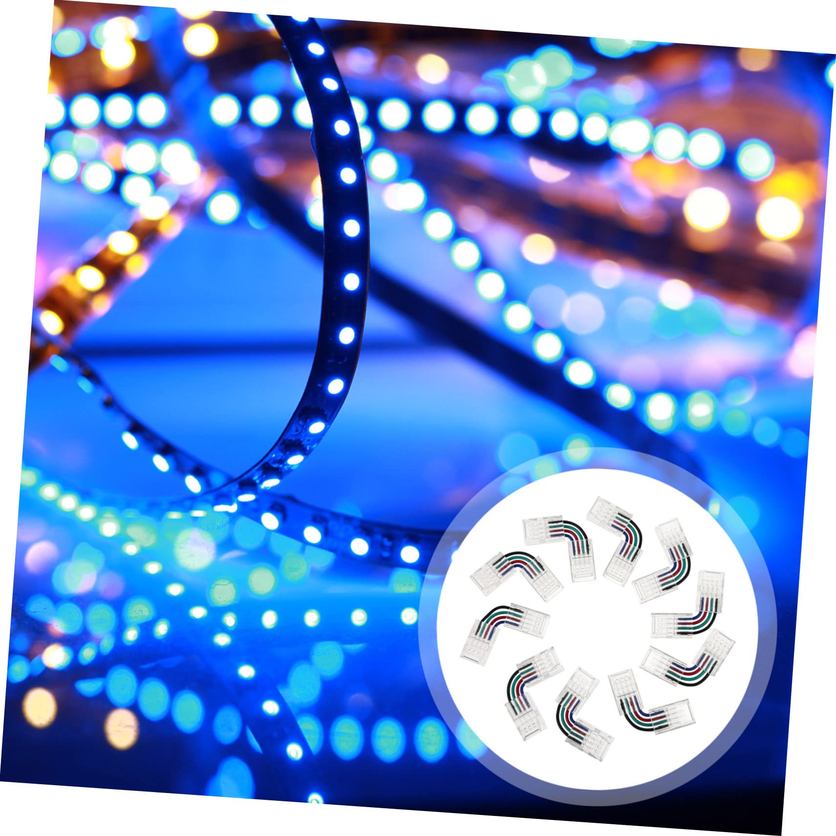 Alipis 4 Sets Vielseitige -streifen-lichter-anschlüsse 10 Mm Kein Löten Passend Für 5050 Smd Rgb-streifen 10 Stück * 4