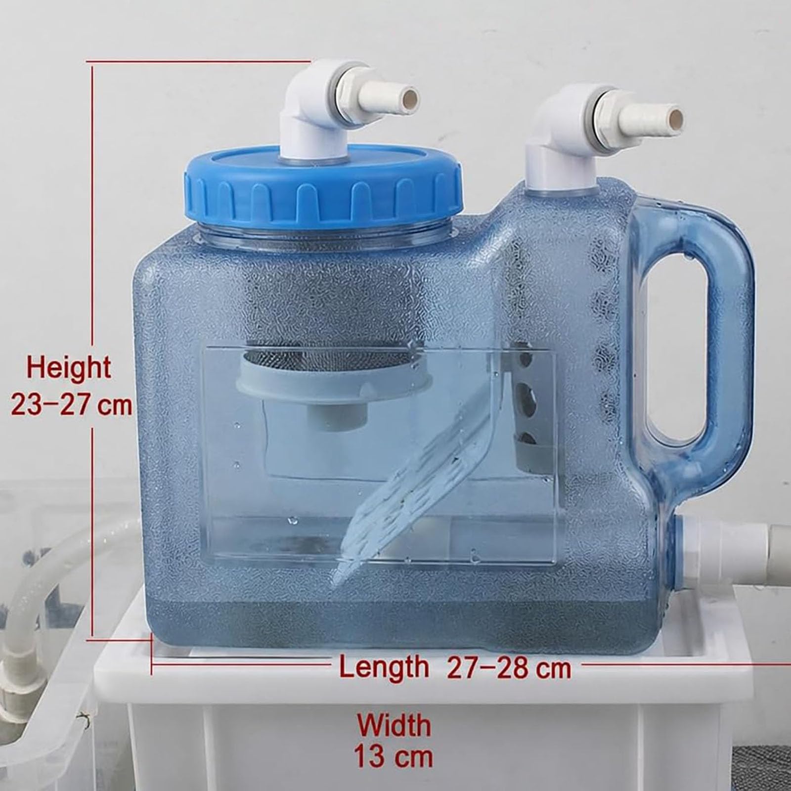 Raccoglitore Esterno di Rifiuti per Pesci, Pulitore per Filtri per Acquario, Aspiratore di Feci per Acquario, Contenitore per Sedimenti di Grande capacità da 3 Litri, Design 12mm