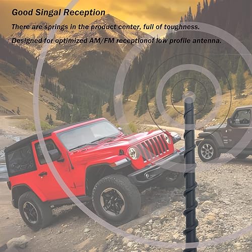 Miniatura 3 de Antena universal de goma para radio de automóvil, mástil de 7 pulgadas AMFM para techo o montaje lateral, repuesto ampliamente compatible (con 9