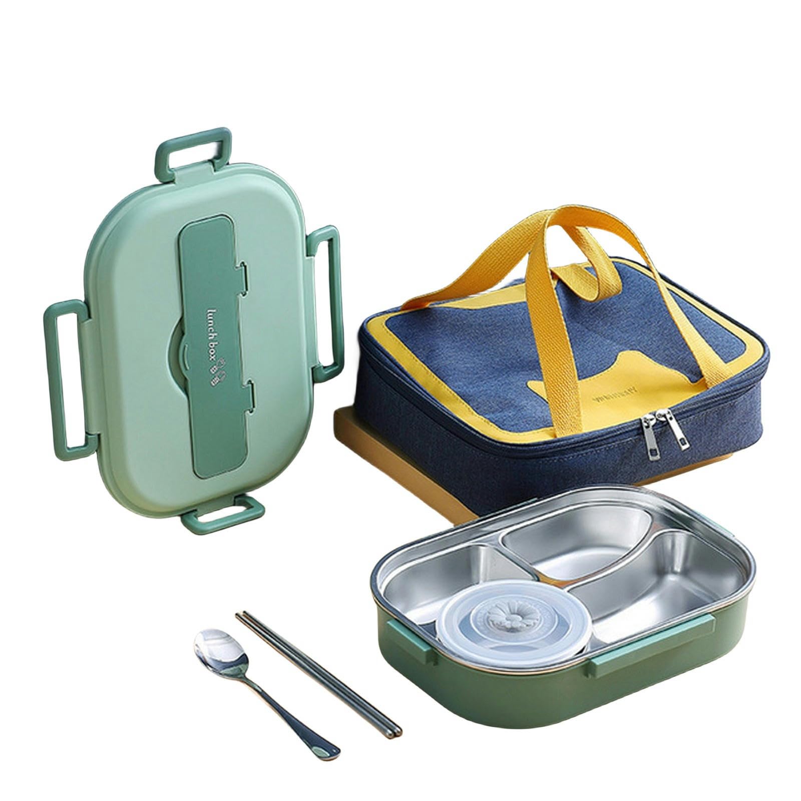 NOGRAX Porta Pranzo Box Pranzo Portatile Contenitore Di Cibo In Acciaio Inossidabile Per La Scuola Da Picnic Da Picnic Per Bambini Box Da Pranzo Alimentare Con Ciotola, Borsa
