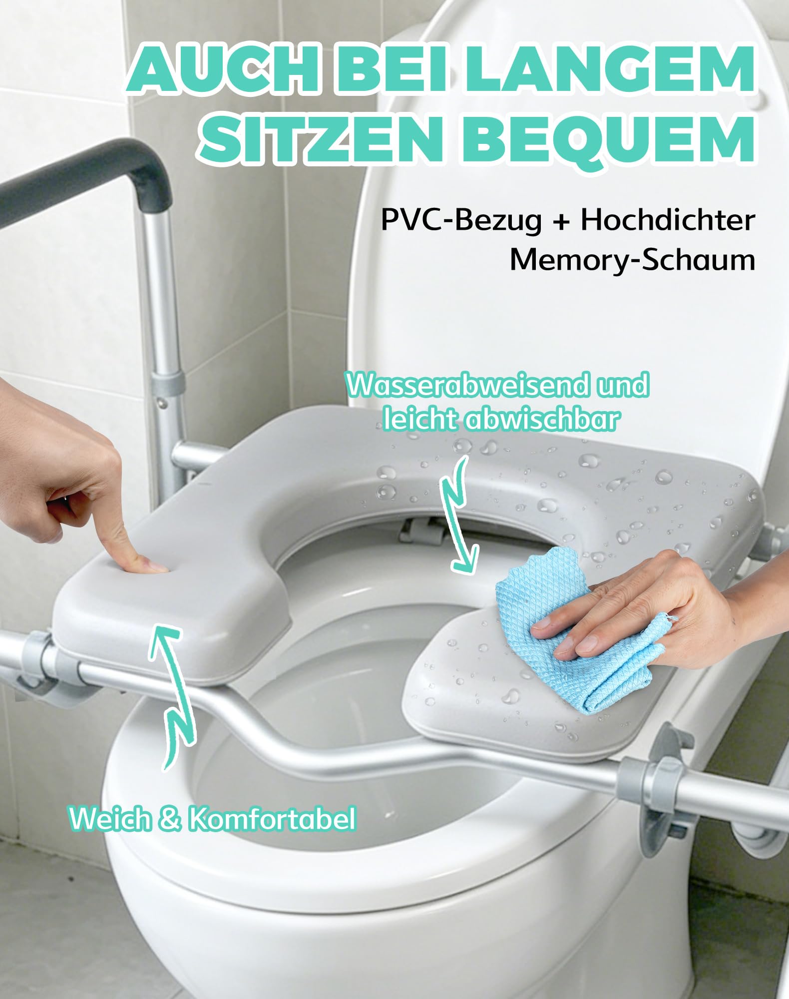 Rialzo per sedile WC con braccioli