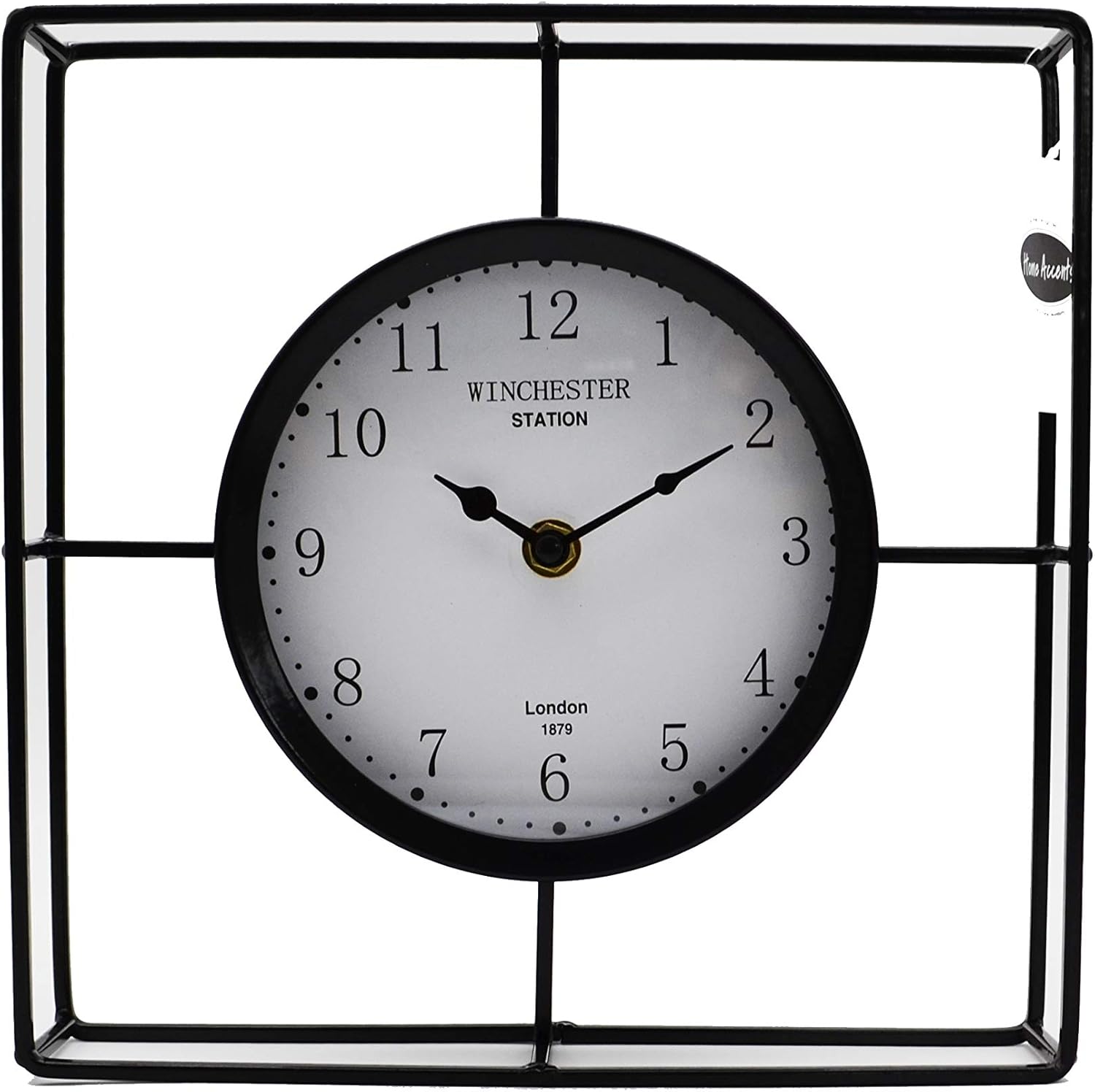 Winchester Mantel Clock Table Clock Metal Gold / White / Black Square