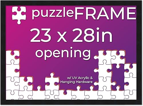 Miniatura 91 de Poster Palooza 16x20 Jigsaw Puzzle Frame Kit - Kit Includes Puzzle Glue Sheets, Black Wood Puzzle Frame with White Mat, UV Acrylic, Backing, Hanging