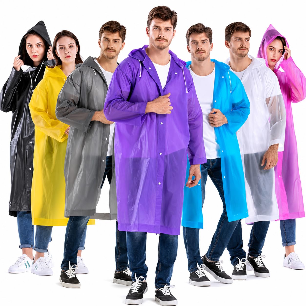 Radhe ShyamEnterprises EVA Waterproof Unisex Rain Coat Hooded Full Sleeves Outdoor Men, Women, Boys & Girls Rainwear Poncho Raincoat for Camping, Hiking & Travelling (Universal Size,1 Pc Random)-image-32