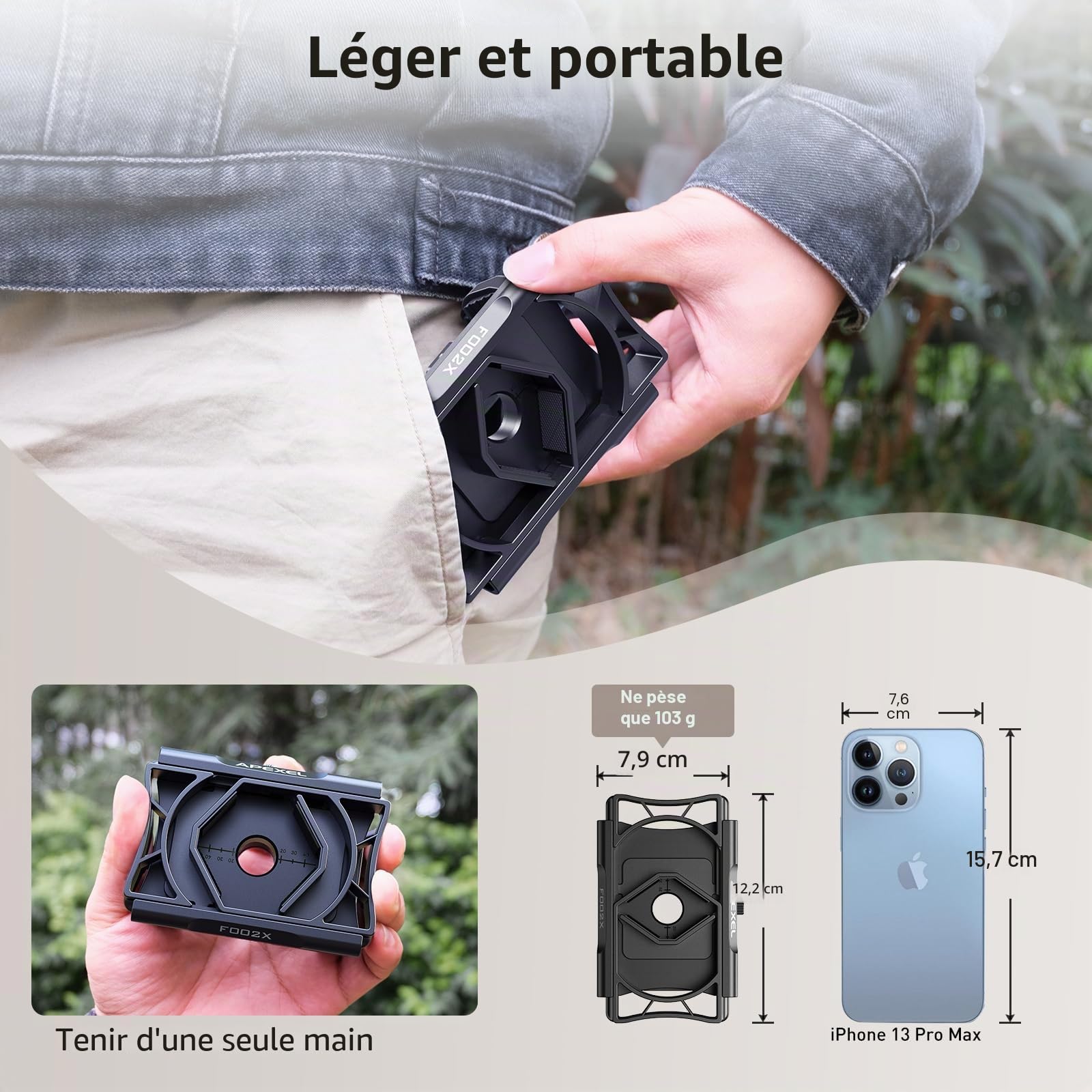 APEXEL Mise à Niveau Adaptateur de téléphone Portable avec déclencheur à Distance,Rotation à 360 °Compatible avec Jumelles monoculaires et microscopes,Adaptateur télescopique pour Smartphones
