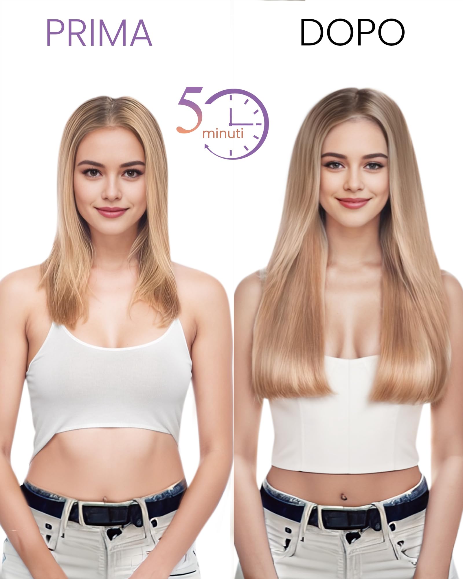 LaaVoo Extension Capelli Veri Clip, Marrone Cioccolato 80g, Remy Umani Naturali, Leggeri e Invisibili, per Uso Quotidiano, 30cm 5pcs Colore 4