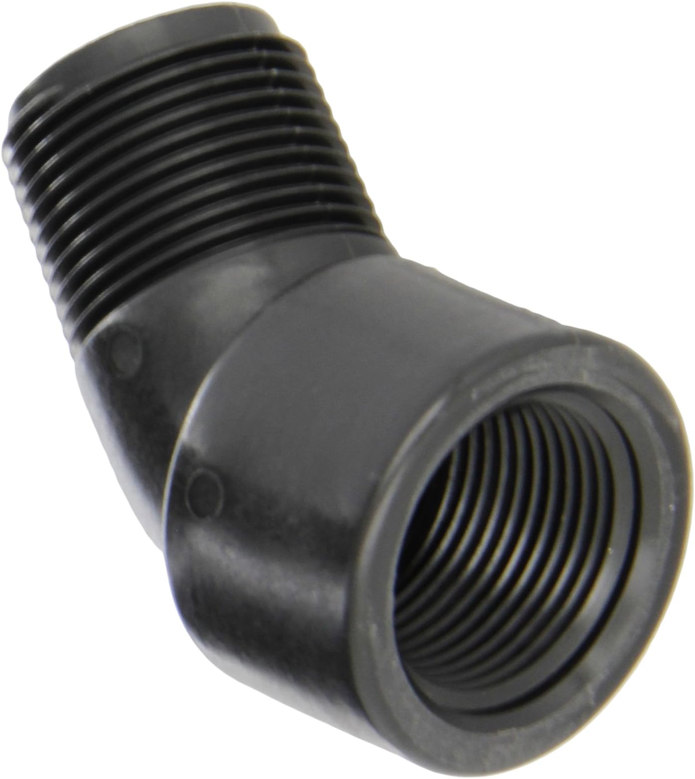 Banjo SL100-45 Polypropylene Pipe Fitting, 45 Degree Street Elbow, Schedule 80, 1" NPT Female x NPT Male