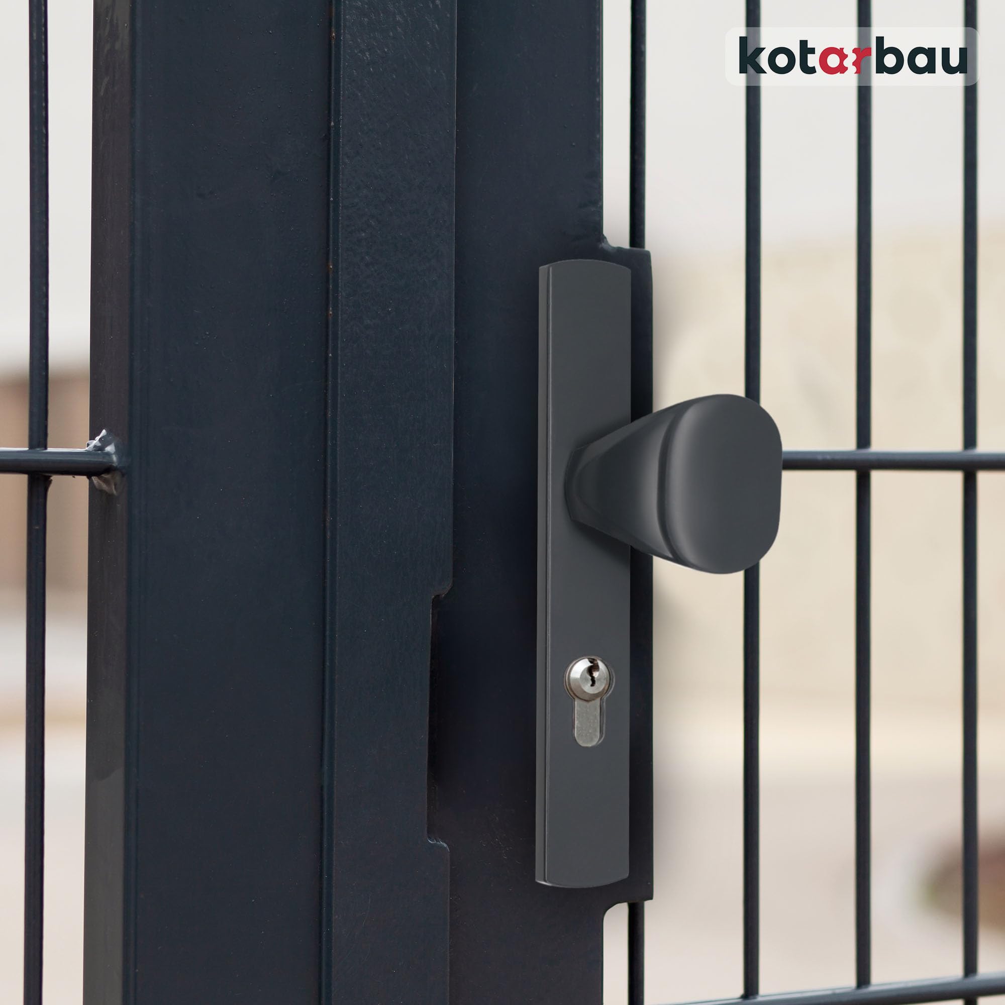 KOTARBAU® Poignée de Porte 72 mm - Cylindre Profilé en Aluminium - Longue Poignée Anthracite pour Porte Intérieure