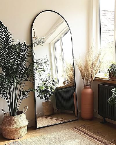 Vista 69 de Espejo de pie arqueado de 71 x 28 pulgadas, espejo de pie dorado de longitud completa para dormitorio, sala de estar, vestidor, espejo alto más