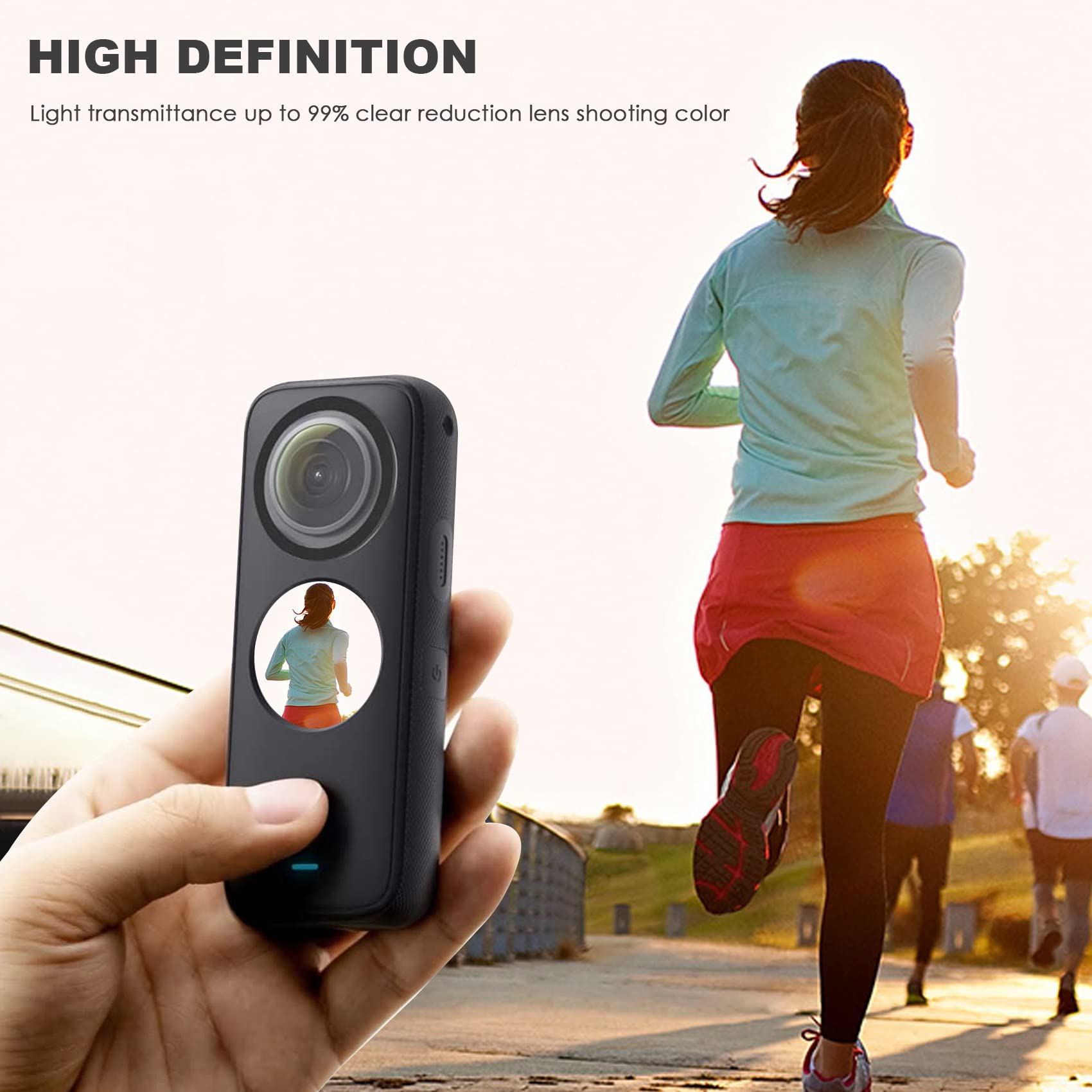 Srutueo Lens Guards Camera Body Sticky Protector Cover Kits Lens Cap with Adhesive for Insta 360 ONE X2