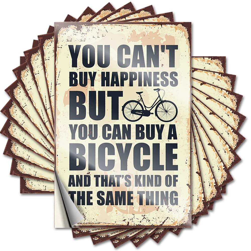Car Stickers Funny You Can't Buy Happiness But Can A Bicycle Funny Sticker 10 Pcs Funny Bumper Stickers Inappropriate Stickers(8X12CM)