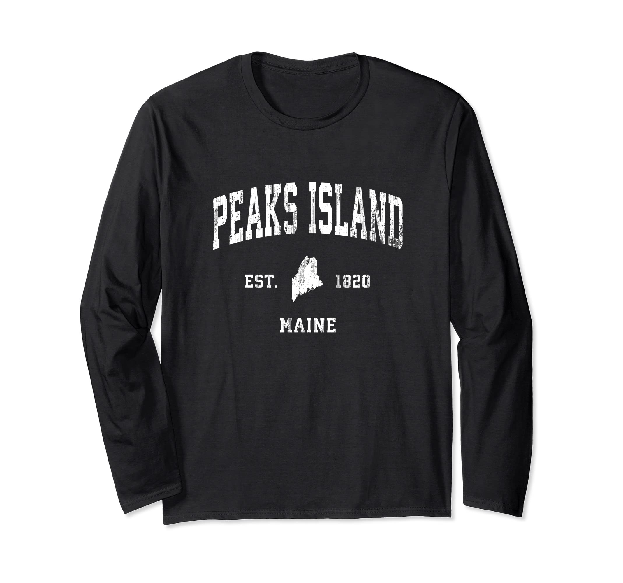 Peaks Island Maine ME Vintage Athletic Sports Design Long Sleeve T-Shirt