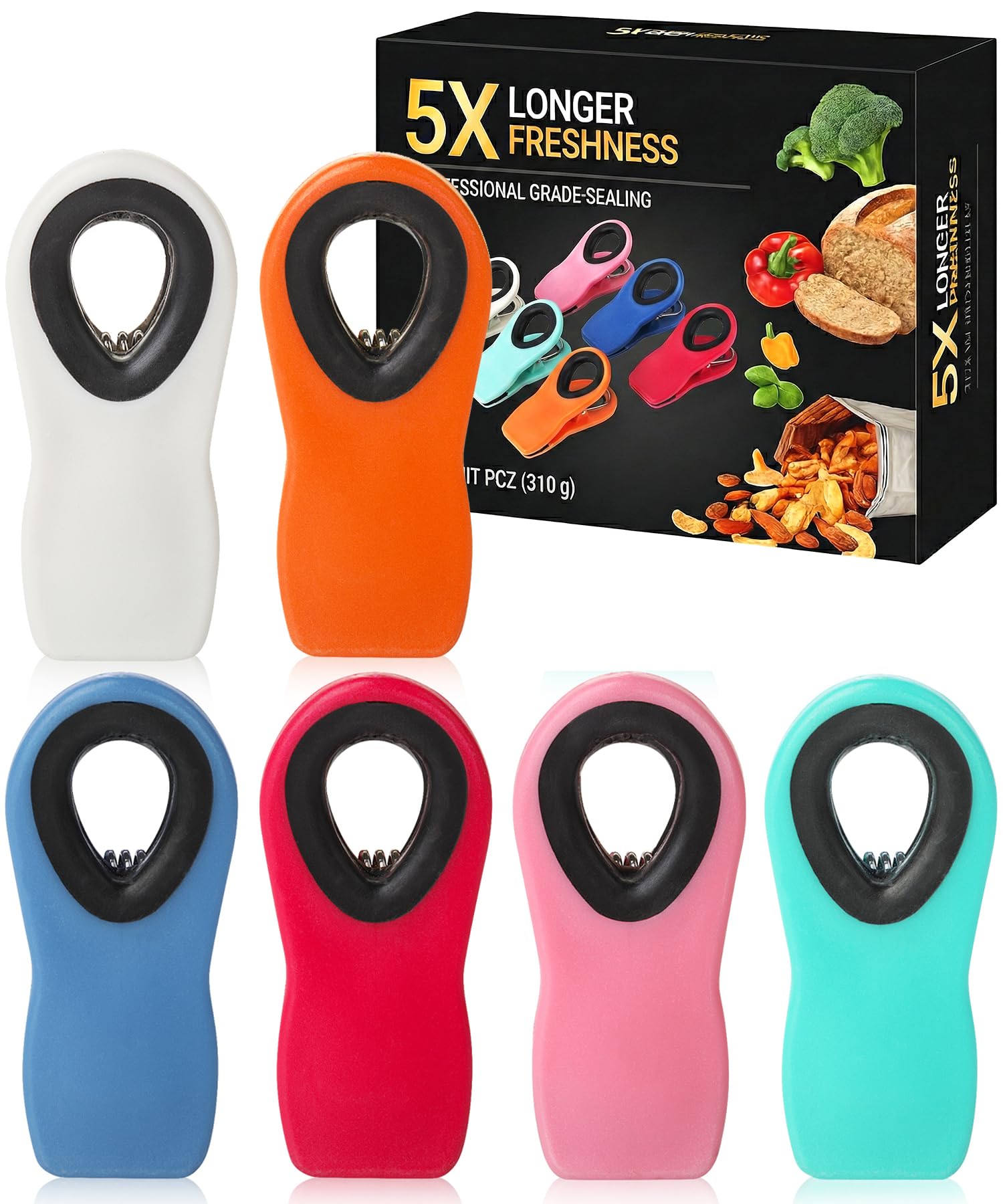 Mr. Pen- Chip Clips, Magnetic, 6 Pack, Bag Clips, for Chips, Food Packages, for Fridge