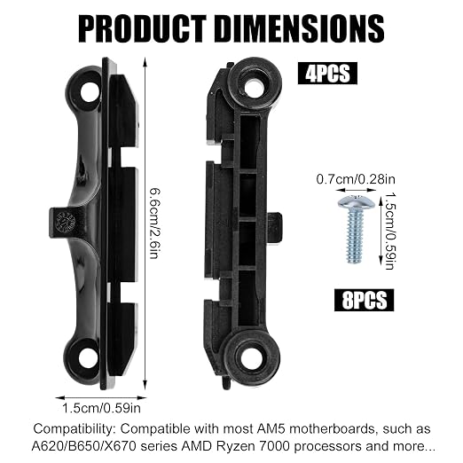 Soporte para CPU AM5 4 piezas plástico con tornillos miniatura 2